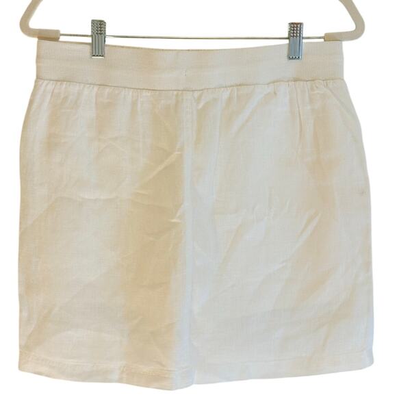 NWT ELLEN TRACY Skort Skirt White 100% Linen Elastic Waist Resort Golf | SMALL - Picture 2 of 7